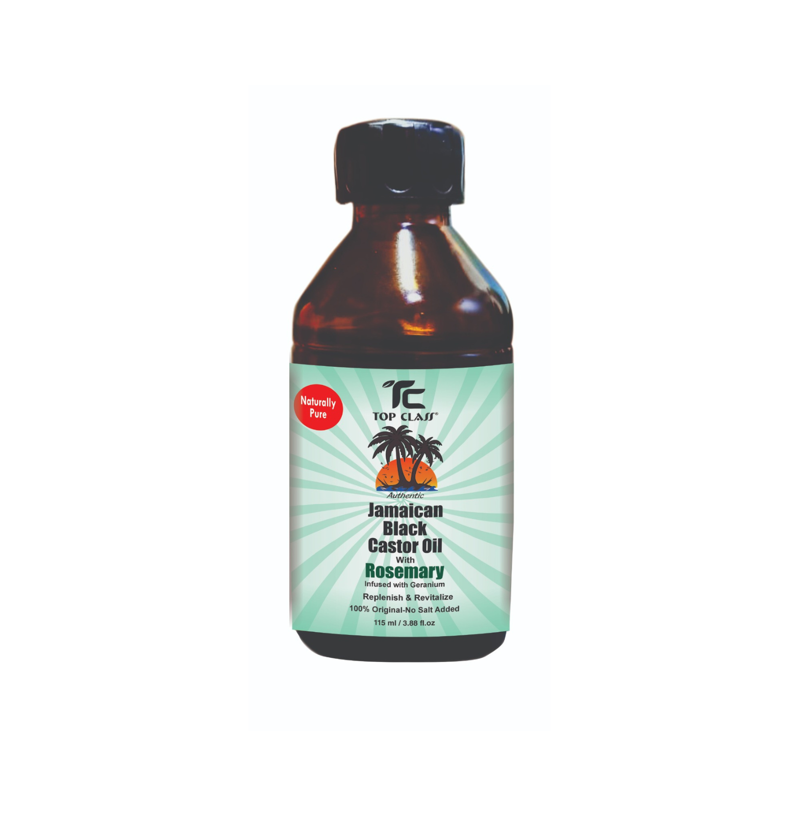 Top Class Jamaican Black Castor Oil Rosemary Glass Bottle 115ml